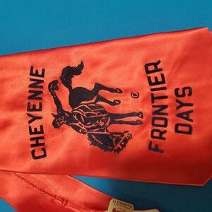 Vintage 1960s Chyenne Frontier Days WIDE tie 4.5" WITH TAGS 47.5"